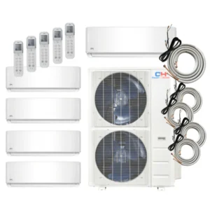 48,000 BTU 5 Zone 9k+12k+12k+12k+12k Ductless Mini Split with Installation Kits, Sophia Series 21.5 SEER 4 Ton Penta Zone Five Zone Air Conditioner System