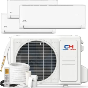 3 Zone 6k+6k+12k Wall Mount OLIVIA Series Ductless Mini Split A/C and Heat Pump with 25ft Installation Kits - Wi-Fi Adapter Included