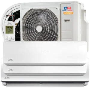 28,000 BTU 3 Zone 9k+12k+12k Hyper Series Ductless Mini Split with Installation Kits, 22 SEER 2.3 Ton Tri Zone Air Conditioner System Wi-Fi Adapter Included