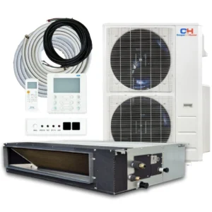 48,000 BTU 230V 17.4 SEER Concealed Duct Mini Split Air Conditioner + Optional Installation Kit, Light Commercial Series Single Zone Heating and Cooling Heat Pump